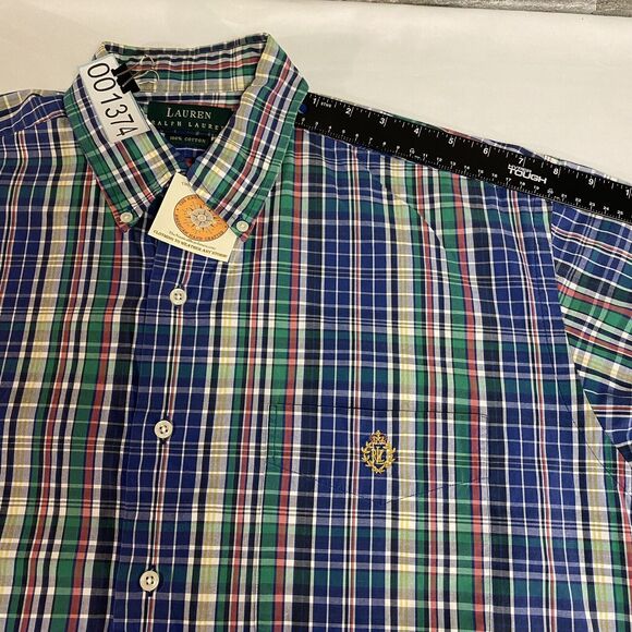Ralph Lauren Shirt Mens Large Multicolor Plaid Crown Crest Preppy Corpcore Top - Picture 14 of 16